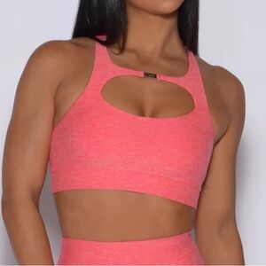 Bombshell Sportswear 2 Way Pink Sports Bra with Crisscross Straps